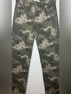 Abercrombie Baggy Low Rise Camo Jeans 28 Long Green Straight Leg Y2K Utility